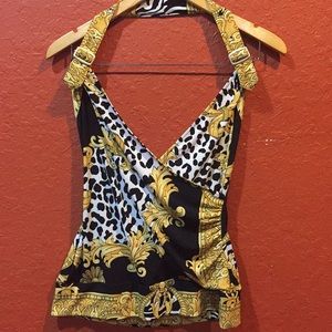 Cache halter top pattern top